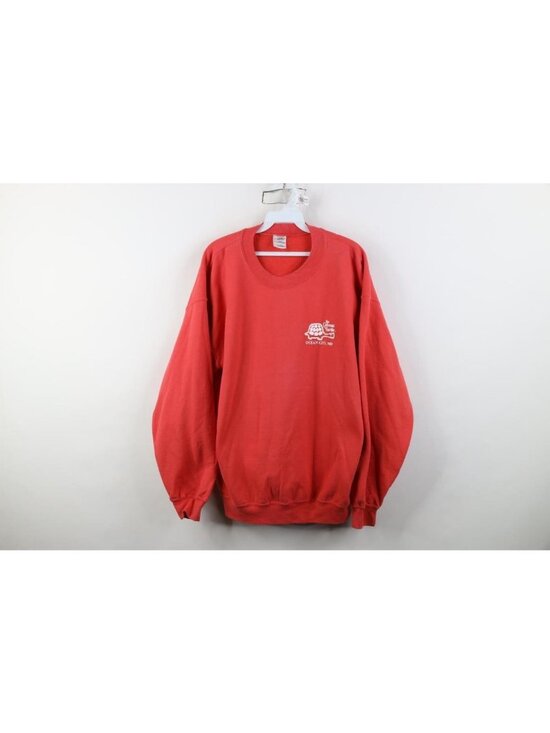 Vintage Tops - Vtg Y2K Womens Large The Greene Turtle Sports Bar Ocean City Sweatshirt Salmon
